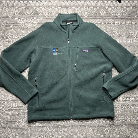 Patagonia Synchilla Jacket Men's XL Green Full Zip Fleece Nat Geo Gorpcore - Picture 1 of 9